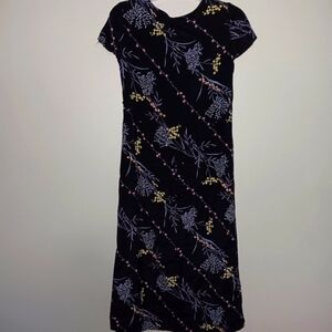 Positive attitude women's maxi dress Floral black size 8 Whimsigoth Fairy